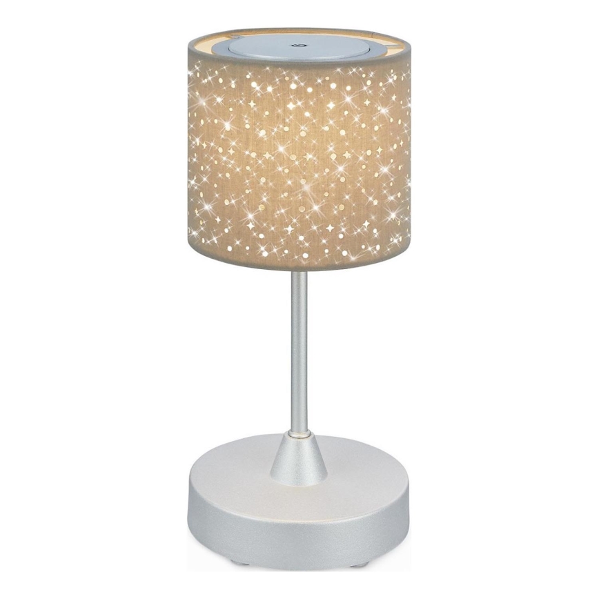 Brilo - LED reguliuojama įkraunama lauko stalo lempa LOLE LED/3W/5V 2000mAh IP44 sidabrinė/kreminė
