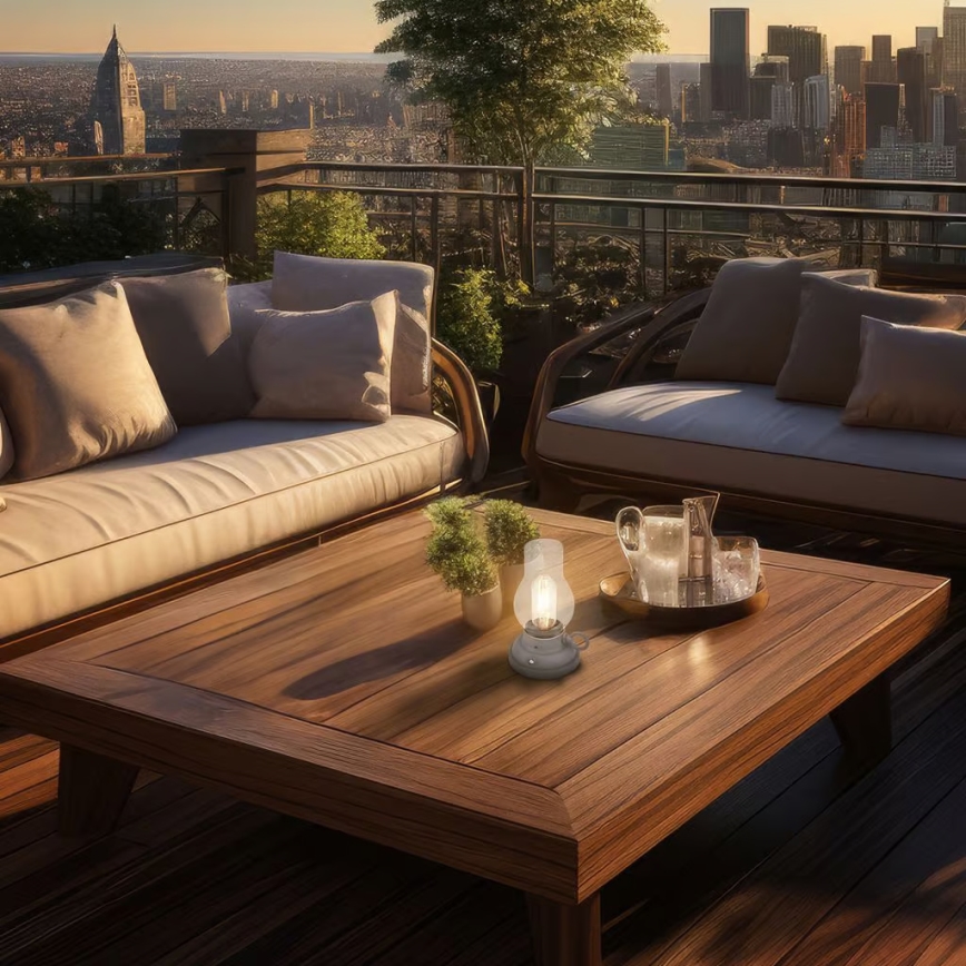 Brilo - dimeriuojama lauko įkraunama stalinė lempa KANEA LED/1,5W/5V IP44 1200 mAh antracitas