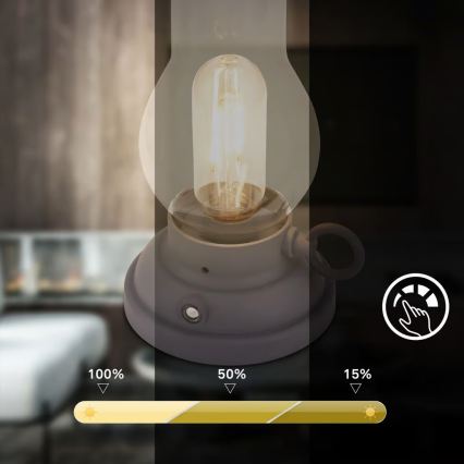 Brilo - dimeriuojama lauko įkraunama stalinė lempa KANEA LED/1,5W/5V IP44 1200 mAh antracitas