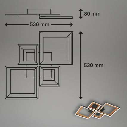 Brilo - LED reguliuojamas paviršinis šviestuvas FRAME LED/38W/230V