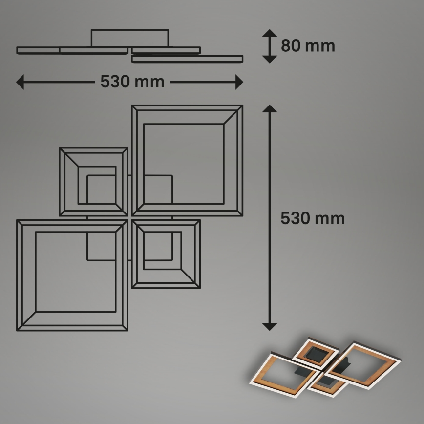 Brilo - LED reguliuojamas paviršinis šviestuvas FRAME LED/38W/230V