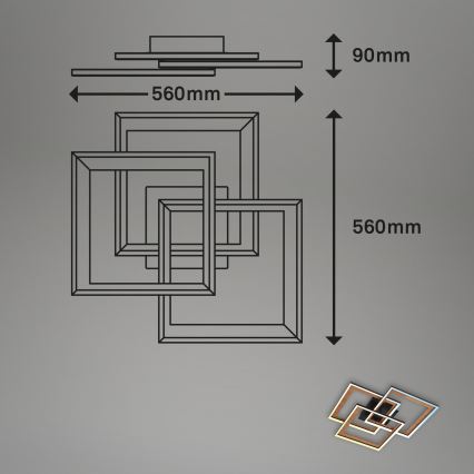 Brilo - LED reguliuojamas lubinis šviestuvas FRAME LED/45W/230V 2700-6500K + nuotolinis valdymas