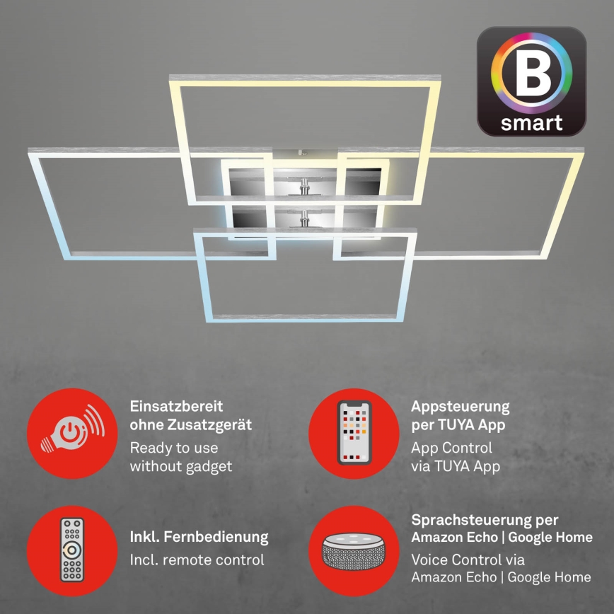 Brilo - LED reguliuojamas lubinis šviestuvas FRAME LED/50W/230V 2700-6500K Wi-Fi Tuya + nuotolinis valdymas