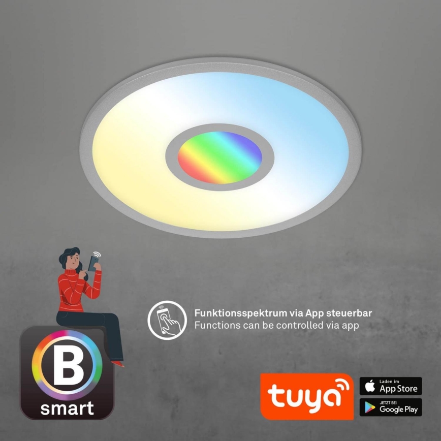 Brilo - LED RGB pritemdomas lubinis šviestuvas CENTRO LED/24W/230V 2700-6500K Wi-Fi Tuya + nuotolinio valdymo pultas