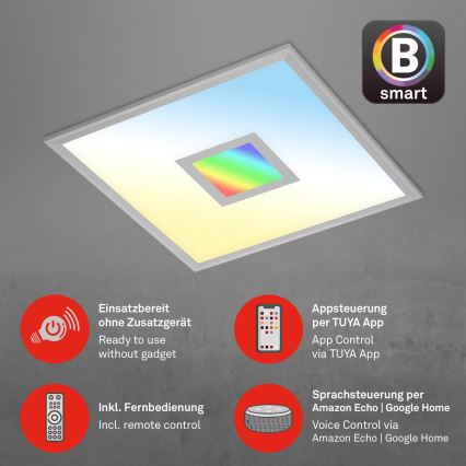 Brilo - LED RGB pritemdomas lubinis šviestuvas CENTRO LED/24W/230V 2700-6500K Wi-Fi Tuya + nuotolinio valdymo pultas