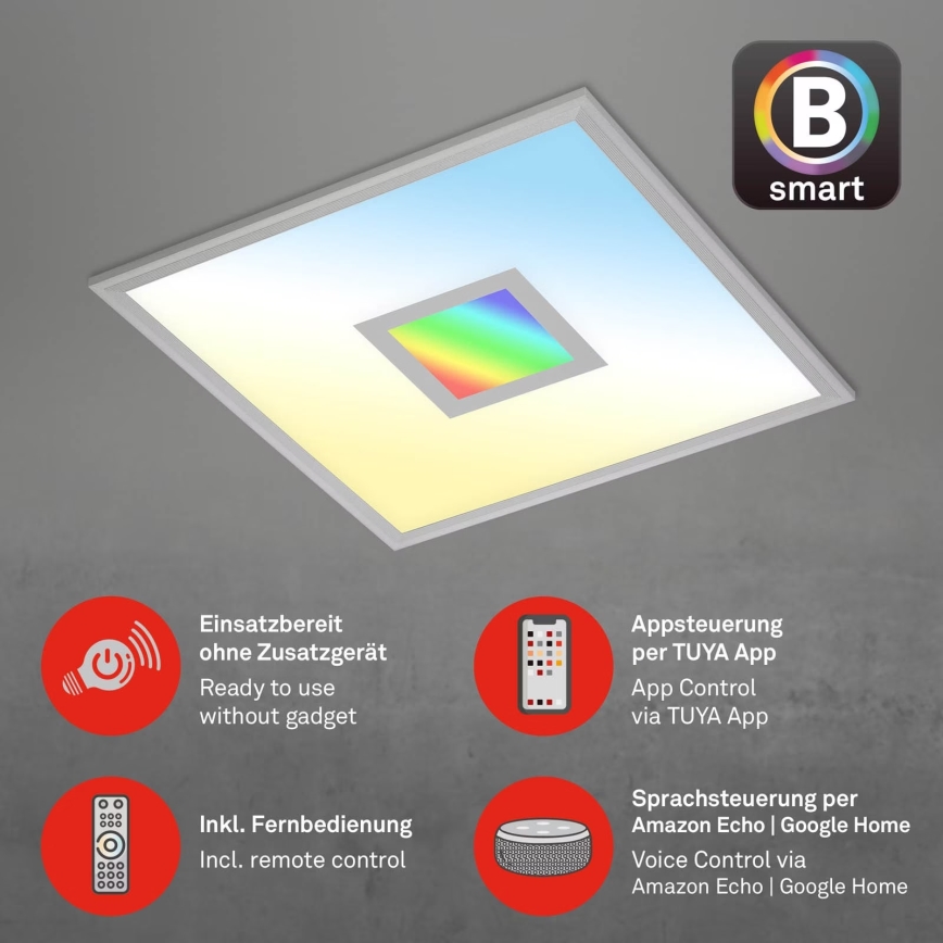 Brilo - LED RGB pritemdomas lubinis šviestuvas CENTRO LED/24W/230V 2700-6500K Wi-Fi Tuya + nuotolinio valdymo pultas