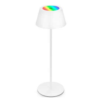 Brilo - LED RGB reguliuojama įkraunama jutiklinė lauko stalinė lempa KIKI LED/2,6W/5V IP44 2600 mAh balta