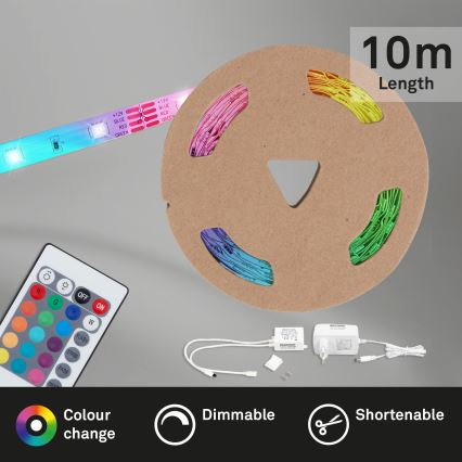 Brilo - LED RGB Reguliuojama juostelė 11,5m LED/24W/230V + nuotolinio valdymo pultas