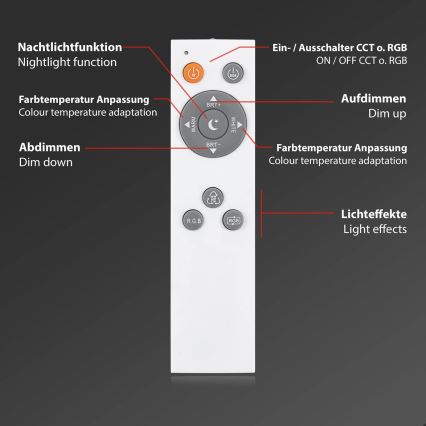 Brilo - LED RGB dimeriuojamas lubinis šviestuvas LED/40W/230V 3000-6500K + nuotolinis valdymas