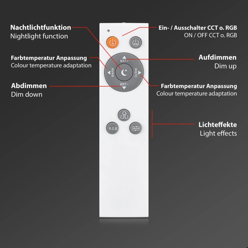 Brilo - LED RGB dimeriuojamas lubinis šviestuvas LED/40W/230V 3000-6500K + nuotolinis valdymas
