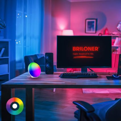 Brilo - LED RGBIC Dimeriuojamas stalinis šviestuvas TARA LED/6W/230V 3000-6500K balta + nuotolinis valdymas