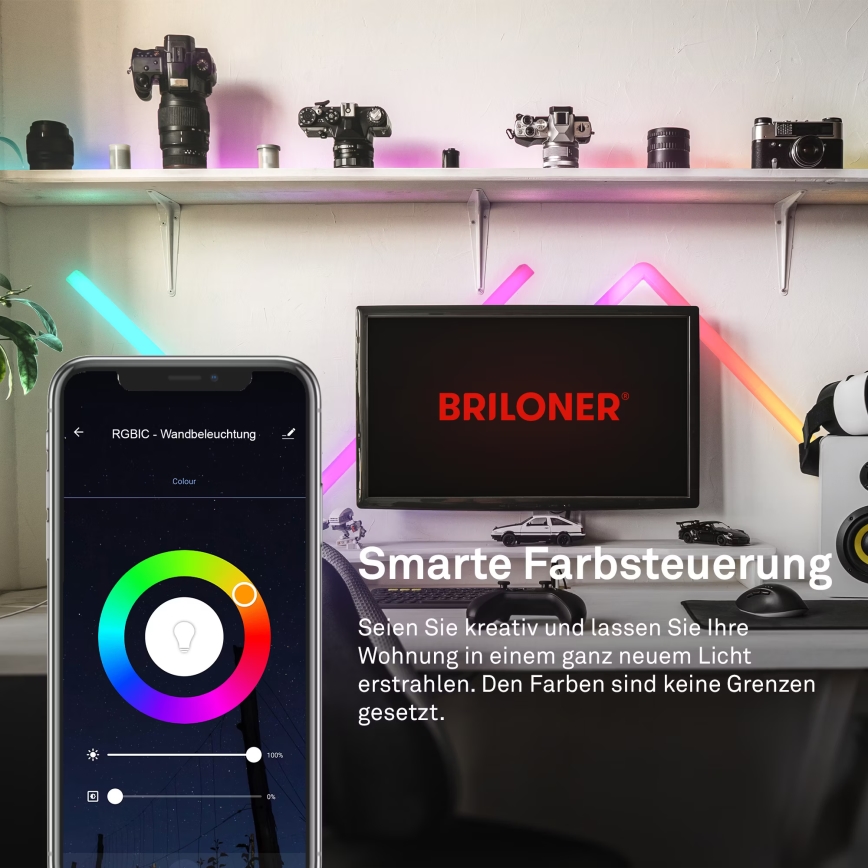 Brilo - LED RGBIC Pritemdomas šviestuvas bėgis Išmanus LED/24W/230V Wi-Fi Tuya