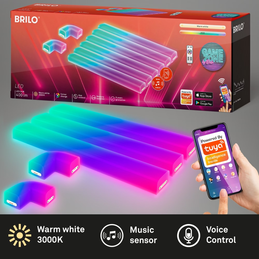 Brilo - LED RGBIC Pritemdomas šviestuvas bėgis Išmanus LED/24W/230V Wi-Fi Tuya