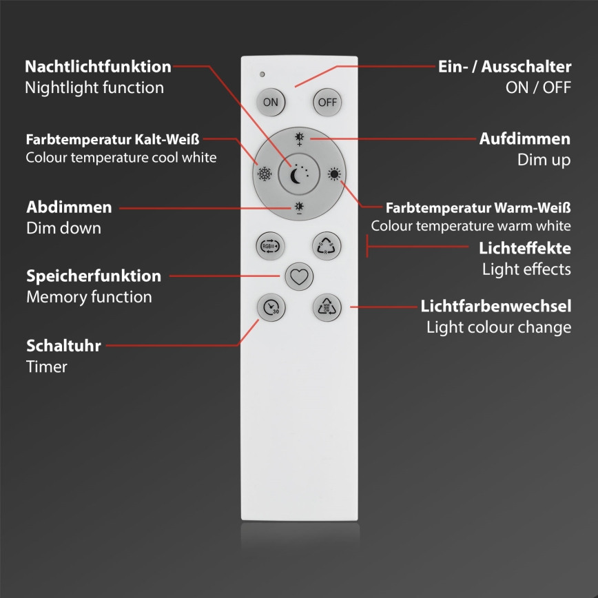Brilo - LED RGBW Pritemdomas stalinis šviestuvas LED/9W/230V 3000-6500K Wi-Fi Tuya + nuotolinio valdymo pultas
