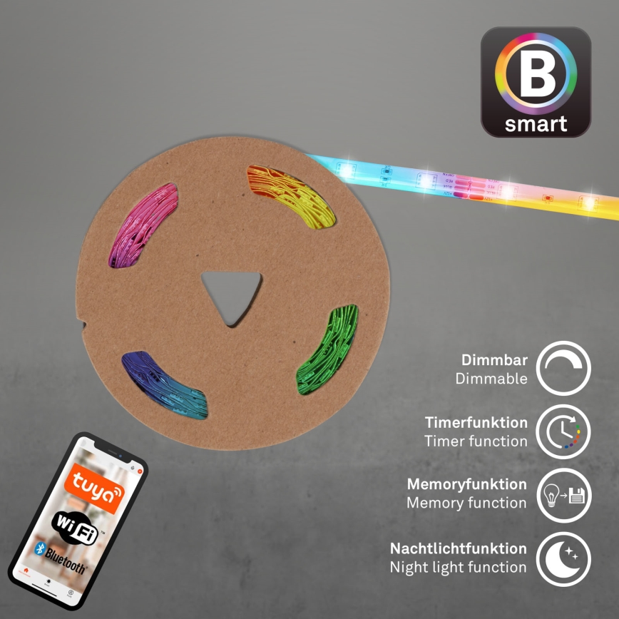 Brilo - LED RGBW Reguliuojama juostelė 6,5m LED/18W/230V Wi-Fi Tuya + nuotolinio valdymo pultas