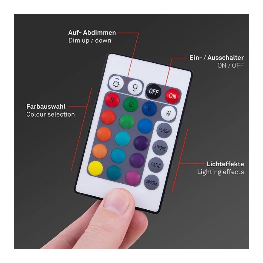 Brilo - LED RGBW Reguliuojama juostelė 6,5m LED/22W/230V + nuotolinio valdymo pultas