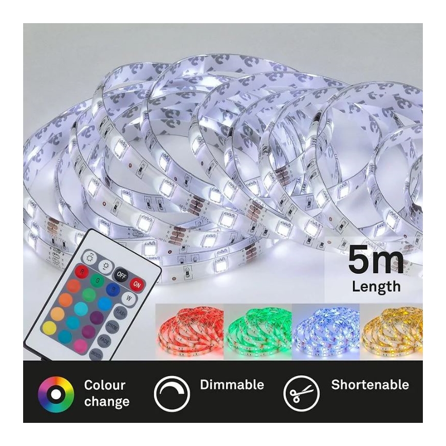 Brilo - LED RGBW Reguliuojama juostelė 6,5m LED/22W/230V + nuotolinio valdymo pultas