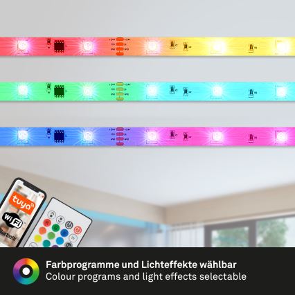 Brilo - LED RGBW Reguliuojama juostelė MUSIC 6,65m LED/18W/230V Wi-Fi Tuya + nuotolinio valdymo pultas