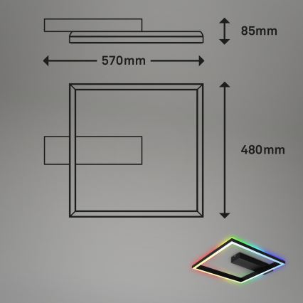 Brilo - LED RGBW reguliuojamas paviršinis šviestuvas FRAME LED/18W/230V 2700-6500K + nuotolinis valdymas