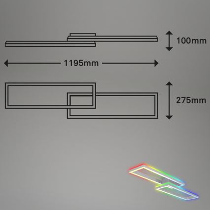 Brilo - LED RGBW Tvirtinamas pritemdomas sietynas FRAME 2xLED/21W/230V 2700-6500K + nuotolinio valdymo pultas