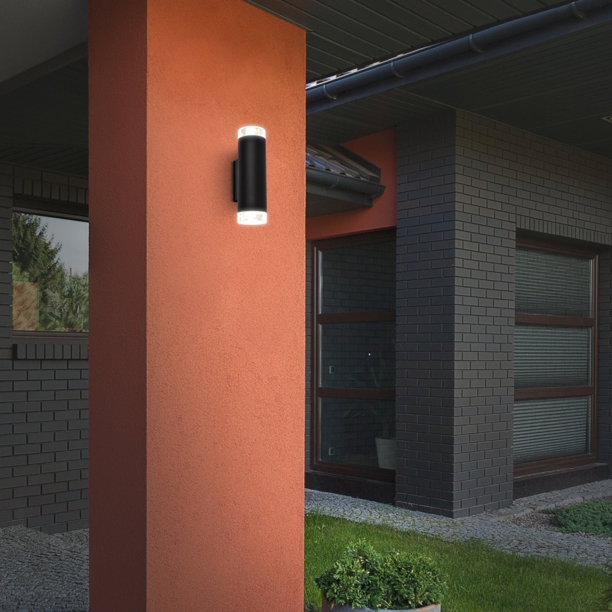 Brilo - LED sieninis lauko šviestuvas 2xGU10/4,7W/230V IP44 4000K juoda