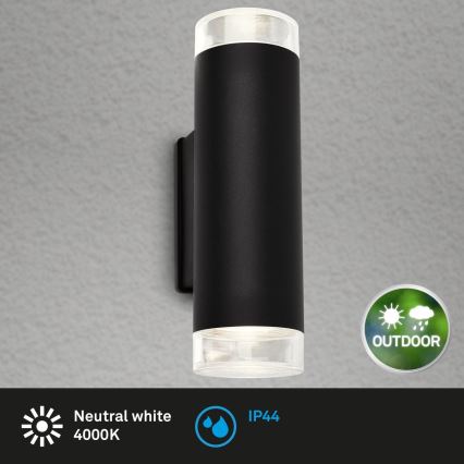 Brilo - LED sieninis lauko šviestuvas 2xGU10/4,7W/230V IP44 4000K juoda