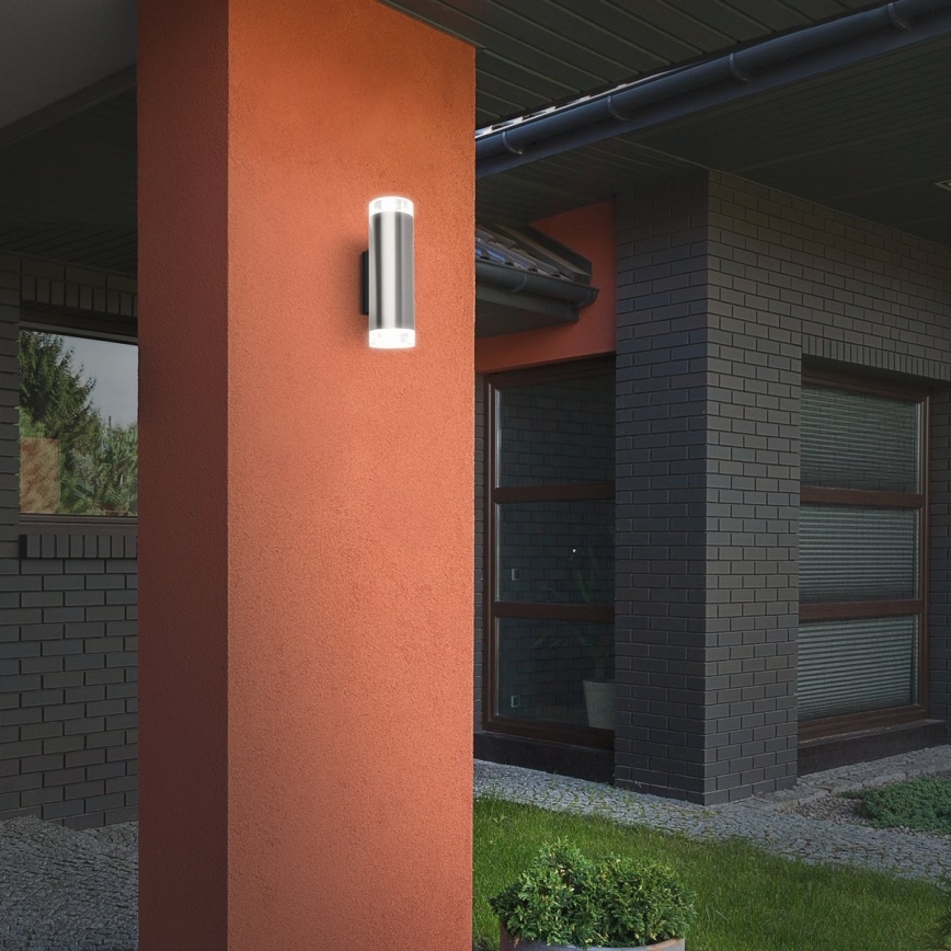 Brilo - LED sieninis lauko šviestuvas 2xGU10/4,7W/230V IP44 4000K matinis chromas
