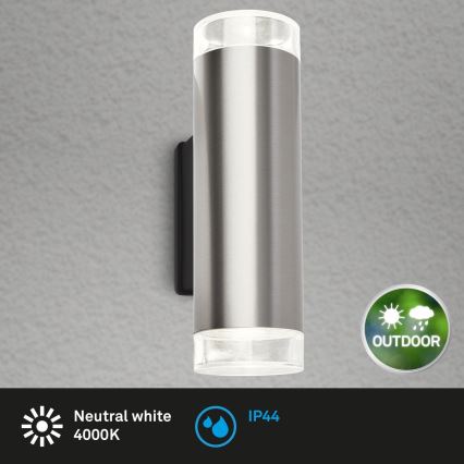 Brilo - LED sieninis lauko šviestuvas 2xGU10/4,7W/230V IP44 4000K matinis chromas