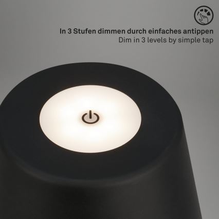 Brilo - LED šviesos reguliavimas rechargeable lauko Stalinis šviestuvas LED/3,5W/5V IP44 juoda