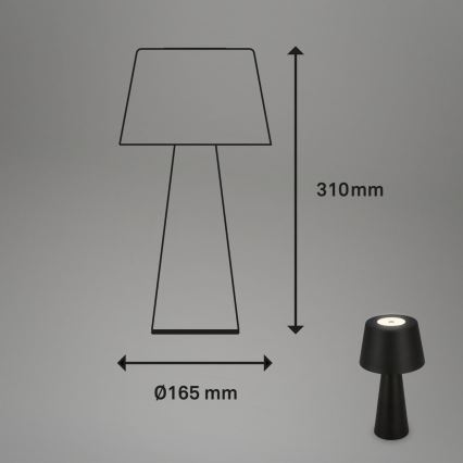 Brilo - LED šviesos reguliavimas rechargeable lauko Stalinis šviestuvas LED/3,5W/5V IP44 juoda