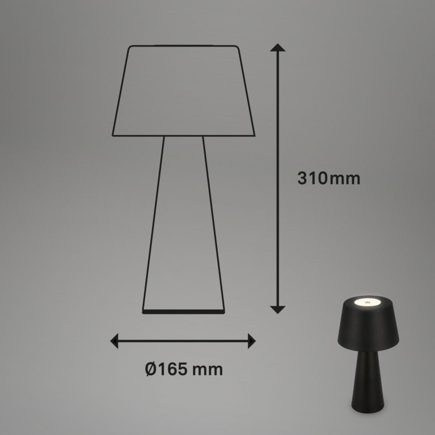 Brilo - LED šviesos reguliavimas rechargeable lauko Stalinis šviestuvas LED/3,5W/5V IP44 juoda