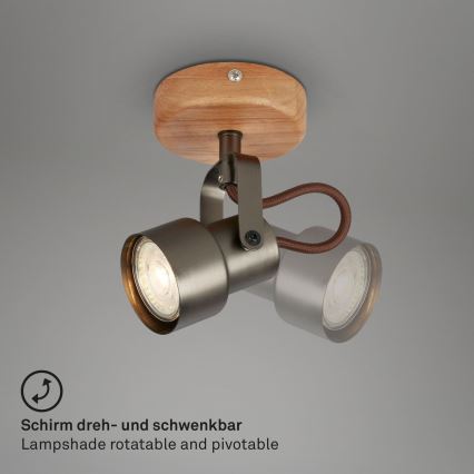 Brilo - LED taškinis šviestuvas TAHUN 1xGU10/5W/230V ruda