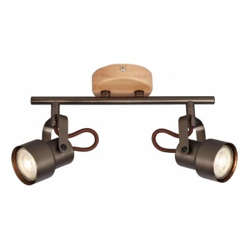 Brilo - LED taškinis šviestuvas TAHUN 2xGU10/5W/230V rudas