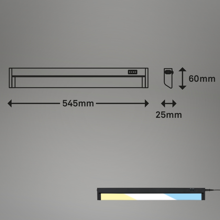 Brilo - LED virtuvės šviestuvas, kabinamas po spintele LED/6,5W/230V 2700/4000/6500K