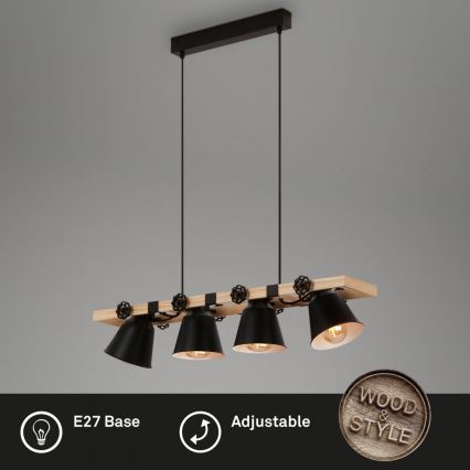 Brilo - Pakabinamas sietynas TALLE 4xE27/40W/230V kaučiukas
