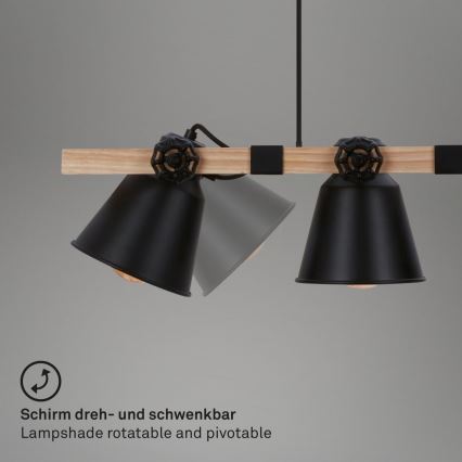 Brilo - Pakabinamas sietynas TALLE 4xE27/40W/230V kaučiukas
