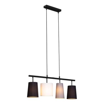 Brilo - Pakabinamas šviestuvas ant laido 4xE27/40W/230V juoda/pilka/balta