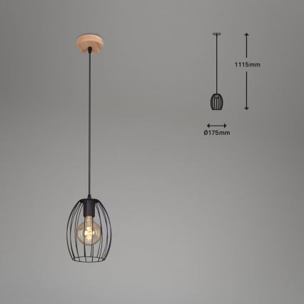 Brilo - pakabinamas šviestuvas WAKTU ant laido 1xE27/60W/230V
