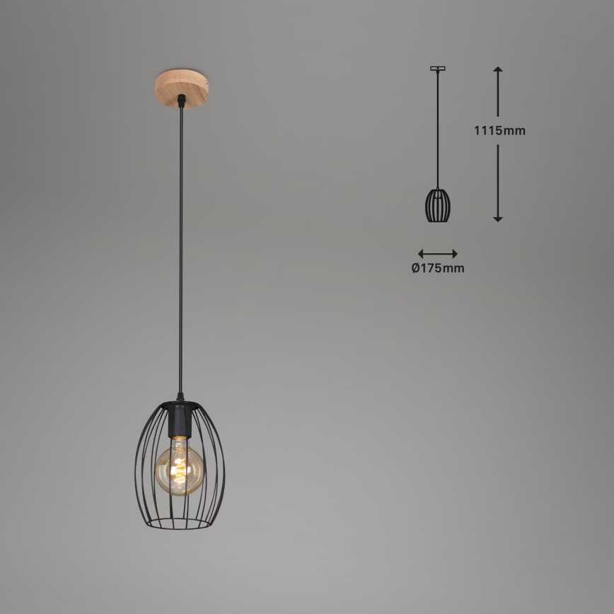 Brilo - pakabinamas šviestuvas WAKTU ant laido 1xE27/60W/230V