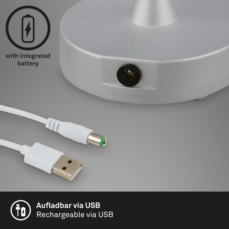 Brilo - reguliuojamo ryškumo įkraunama LED lauko stalinė lempa OLANA LED/3W/5V IP44