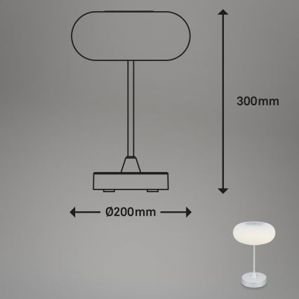 Brilo - reguliuojamo ryškumo įkraunama LED lauko stalinė lempa OLANA LED/3W/5V IP44