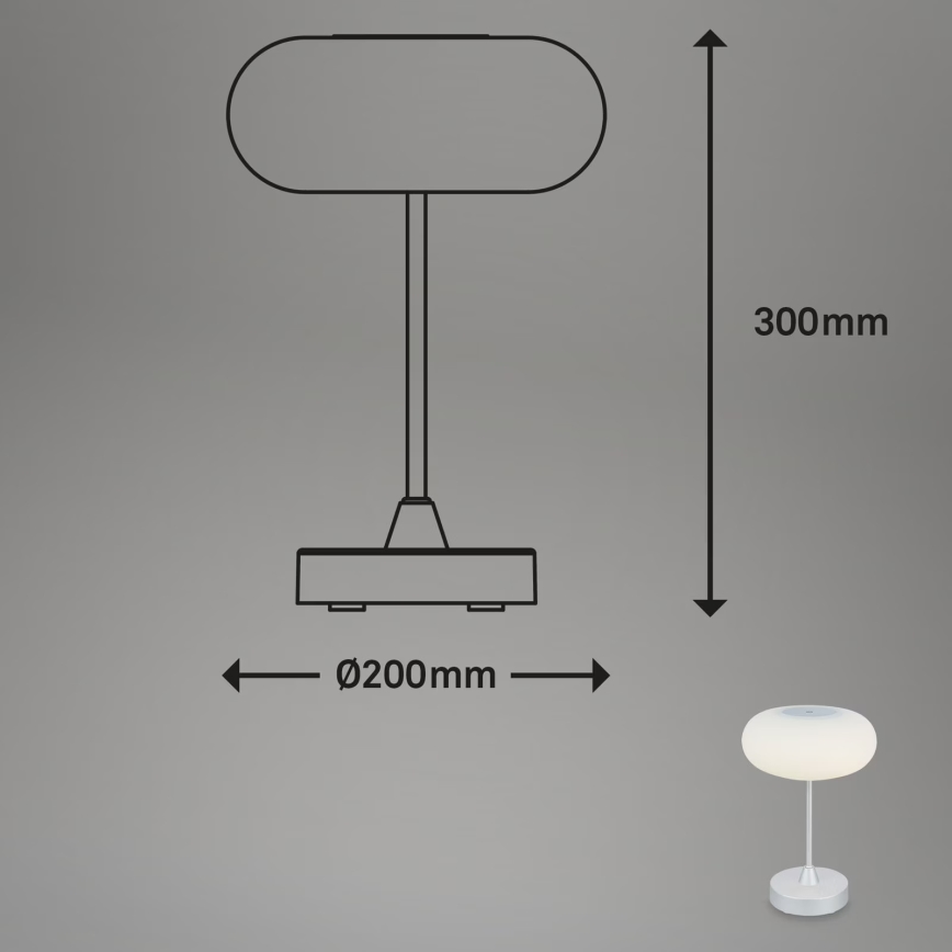 Brilo - reguliuojamo ryškumo įkraunama LED lauko stalinė lempa OLANA LED/3W/5V IP44