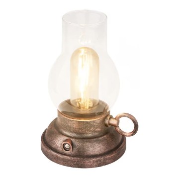 Brilo - reguliuojamo ryškumo lauko įkraunama stalinė LED lempa KANEA LED/1,5W/5V IP44 1200 mAh bronzinė