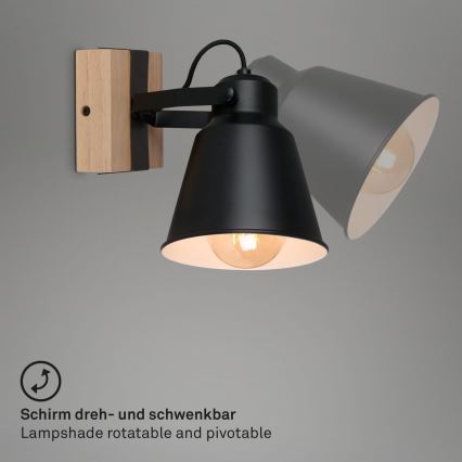 Brilo - Sieninis akcentinis šviestuvas TALLE  1xE27/40W/230V kaučiukas