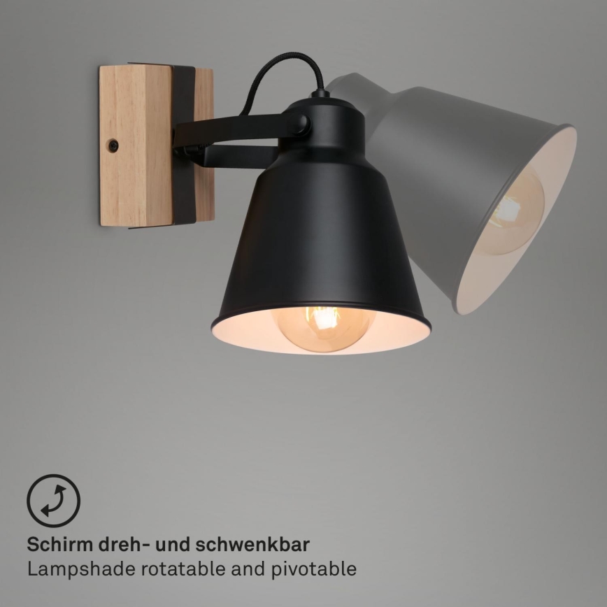 Brilo - Sieninis akcentinis šviestuvas TALLE  1xE27/40W/230V kaučiukas