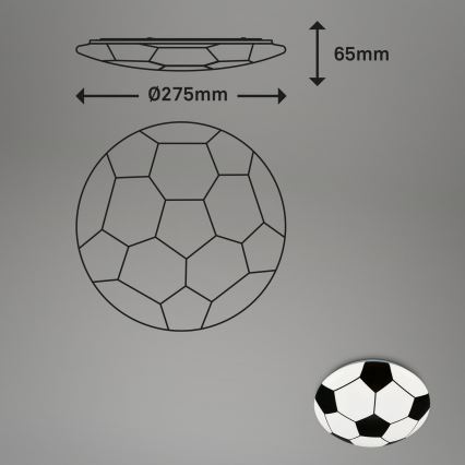 Brilo - Vaikiškas LED lubinis šviestuvas FOTBALL LED/12W/230V