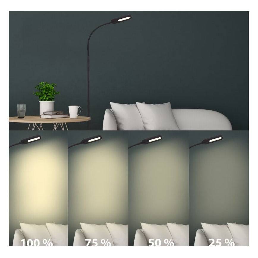 Briloner 1297-015 - LED reguliuojama lanksčioji pastatoma lempa LED/6,6W/230V 3000K/4000K/6000K