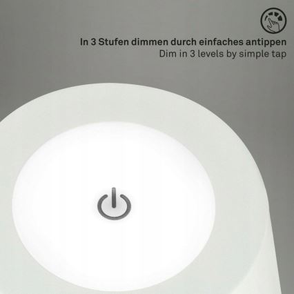 Briloner 1438016 - LED pritemdomas jutiklinis toršeras 3in1 LED/3,5W/5V IP44 3000K 38-130 cm balta