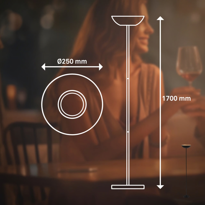 Briloner 1500015 - LED dimeriuojamas toršeras ESTATE LED/8W/5V 4000 mAh juodas