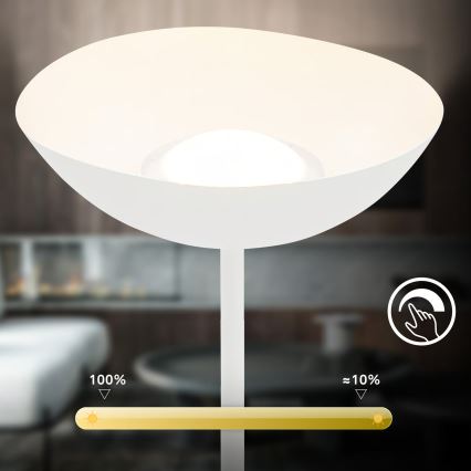 Briloner 1500016 - reguliuojamo ryškumo grindinė lempa ESTATE LED/8W/5V 4000 mAh balta